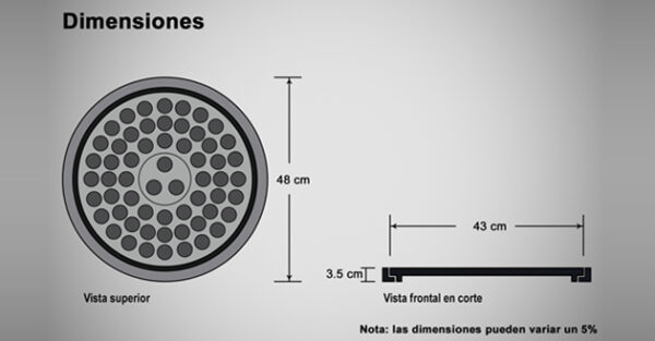 Aro y tapa para registro domiciliario de 50 cm.