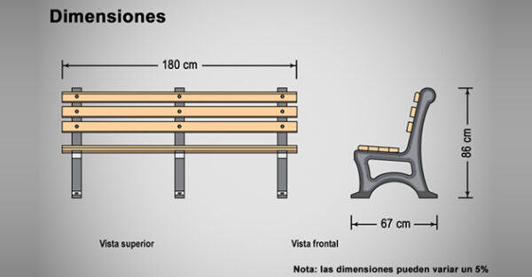 Banca de 180 cm