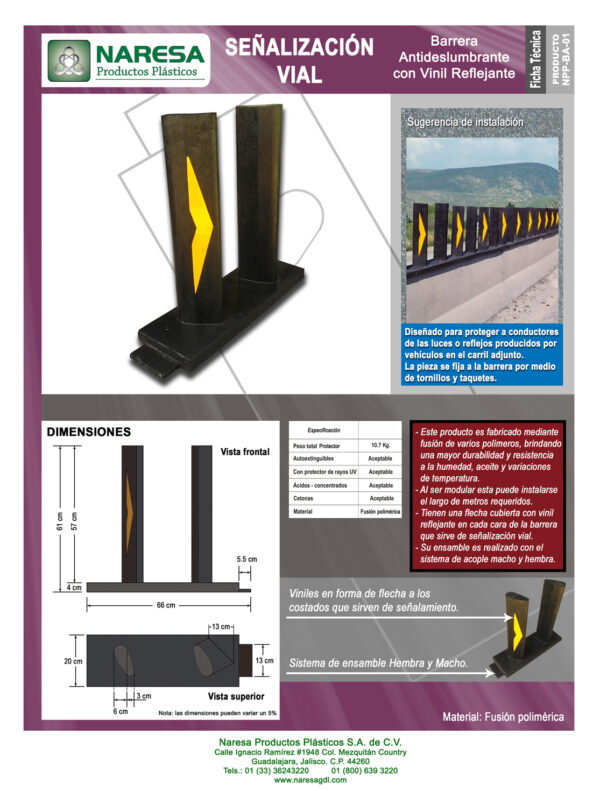 Anti-glare barrier with reflective film