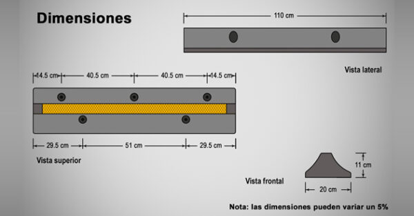 Bolardo para confinamiento de 110 cm