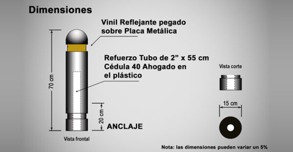 Bollard post 70 cm (Picoba)