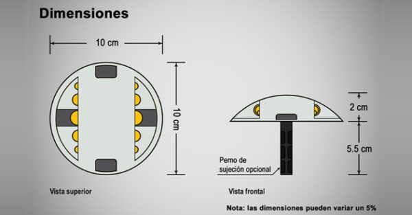 Botón reductor multivista de aluminio con esferas reflejantes