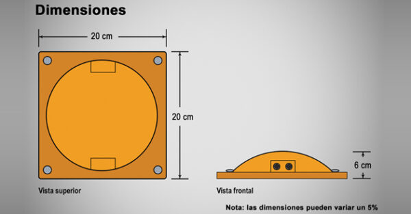 Boya plástica con reflejante de dos vías ojo de gato