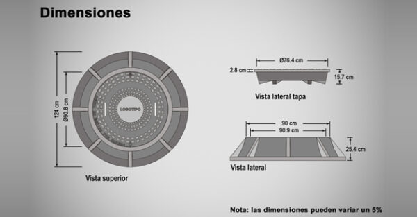 Brocal con tapa man-hole