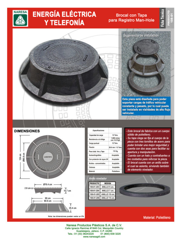 Brocal con tapa man-hole