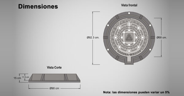 Brocal con tapa para pozo de visita reforzado