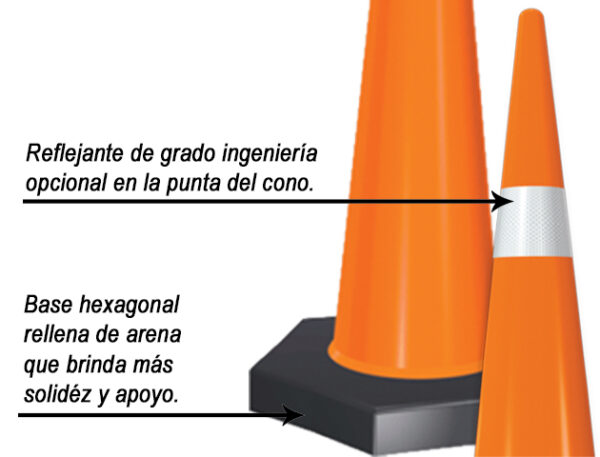 Semi-flexible 100cm cone with heavy base