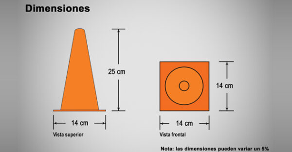 Semi-flexible 25cm cone for road signs