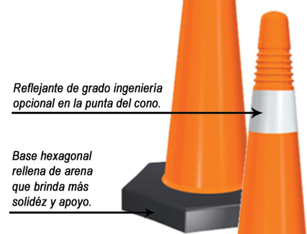 Cono semiflexible de 60cm con base pesada