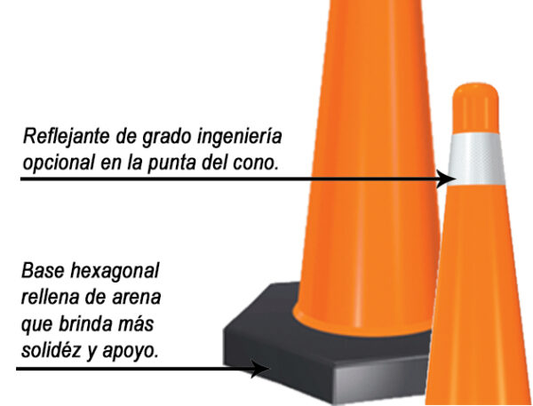 Cono semiflexible de 75cm con base pesada