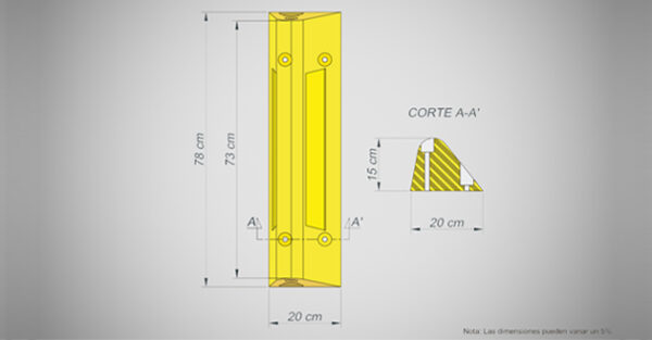 Delineador de carriles de 78 cm