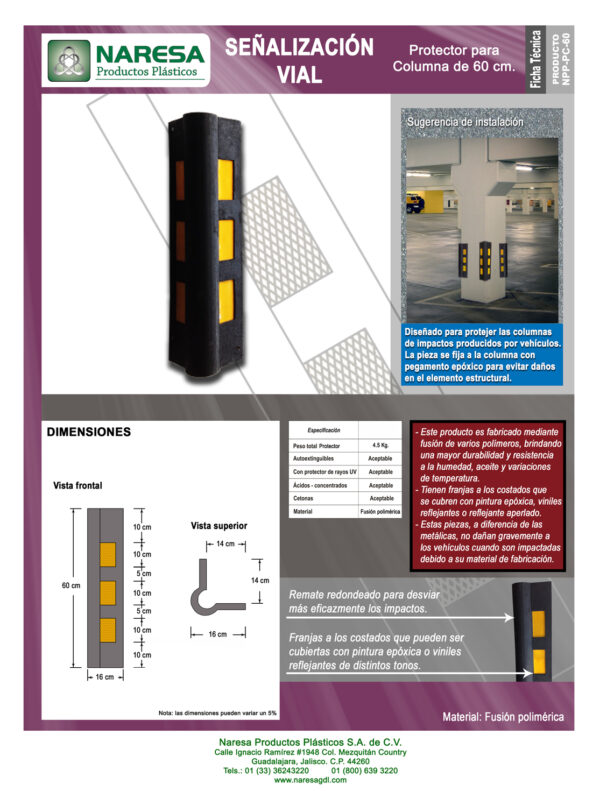 Protector de columnas de 60 cm