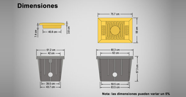 Registro con tapa hand-hole 40x60x50 cm