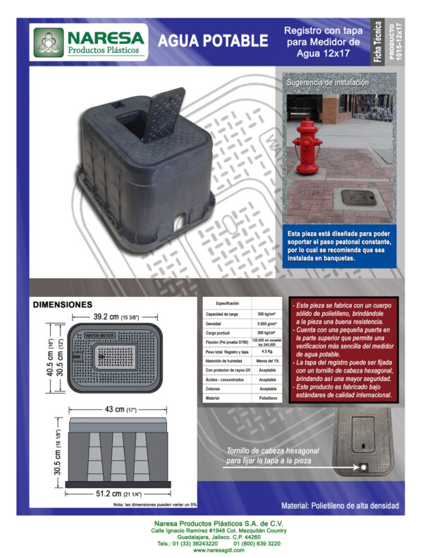 Meter register 12×17