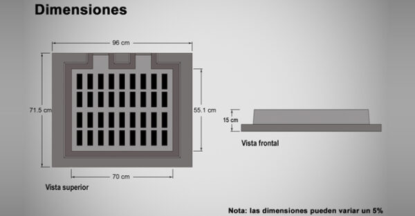 Rejilla para pozo de tormenta 60×70