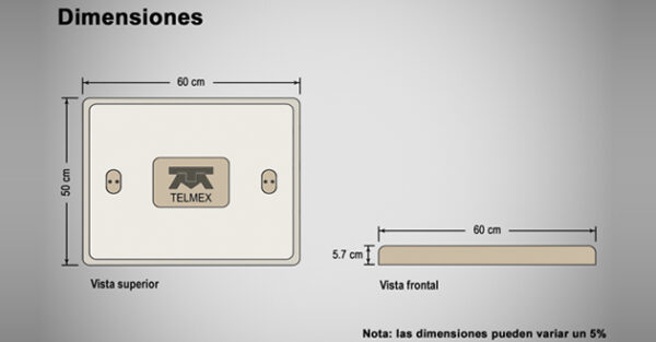 Tapa de registro telefónico para banqueta 50×60