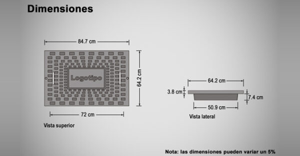 Tapa para registro sanitario de 50×70