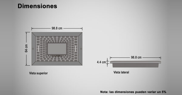 Tapa para registro sanitario de 57×89