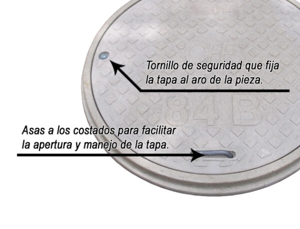 Tapa y aro 84-B para banqueta CFE