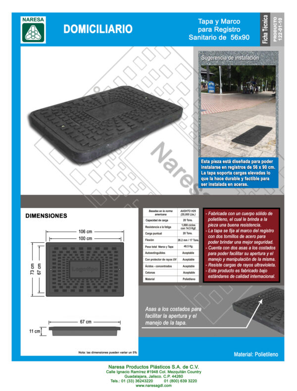 Cover and frame for 56×90 sanitary register