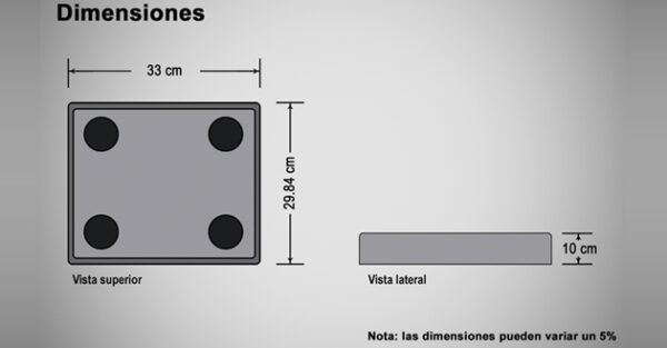 Tope moldeado para andén con 4 agujeros