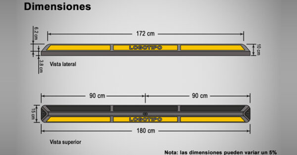 Tope para estacionamiento 180 cm