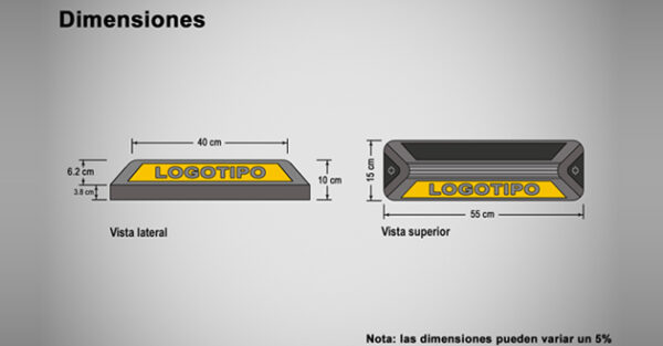 Tope para estacionamiento 55 cm