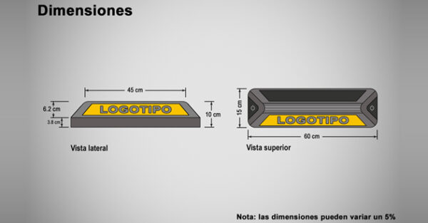 Tope para estacionamiento 60 cm