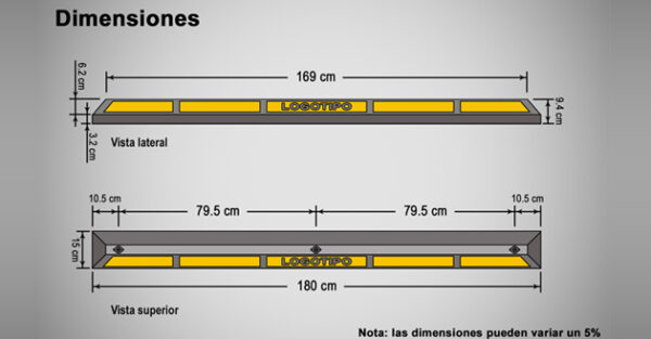 Tope para estacionamiento de 180cm