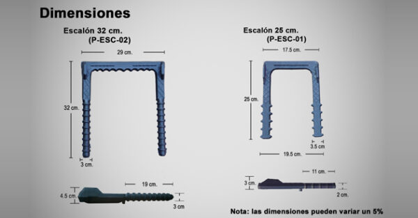 Escalón Naresa de polipropileno con alma de acero