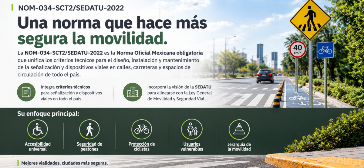 Incumplimiento de las Normas Oficiales Mexicanas (NOM-034-SCT2/SEDATU-2022 y NOM-086-SCT2-2023)